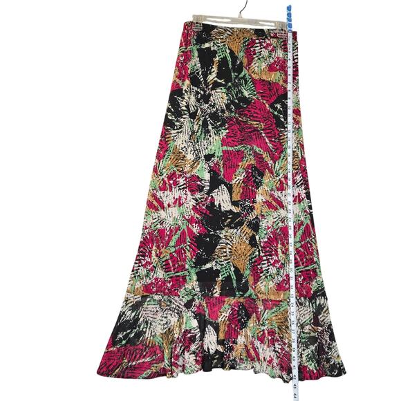 Sahalie Womens Small Maxi Skirt Stretch Artistic Abstract Colorful Boho Chic - Picture 5 of 9